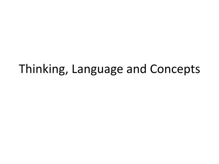 thinking language and concepts