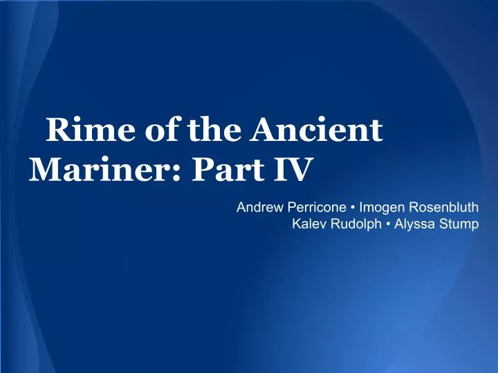 rime of the ancient mariner part iv