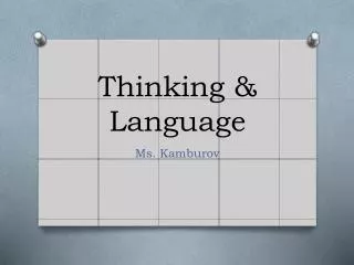 Thinking &amp; Language