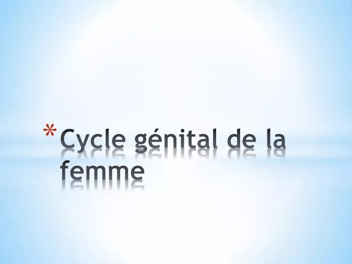 cycle g nital de la femme