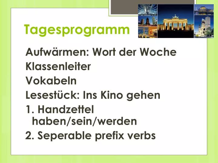 tagesprogramm