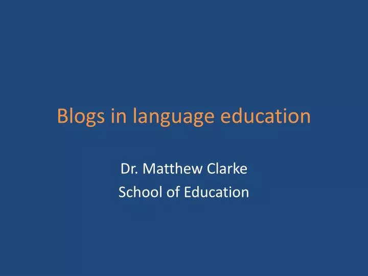 blogs in language education