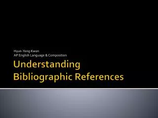 Understanding Bibliographic References