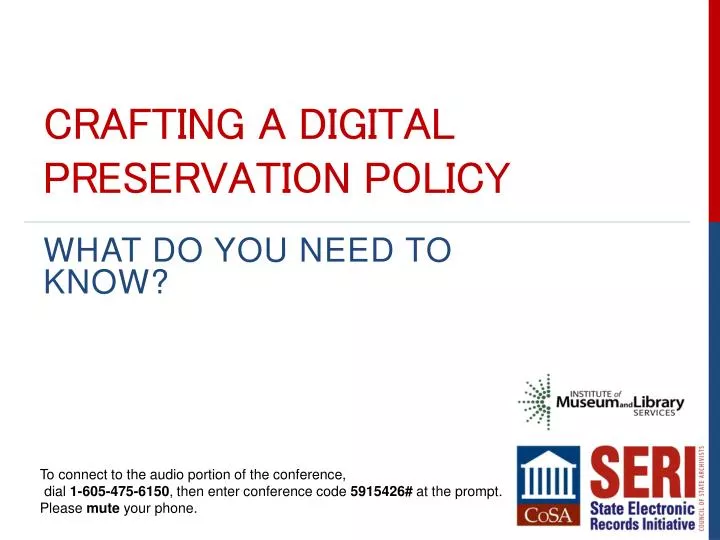 crafting a digital preservation policy