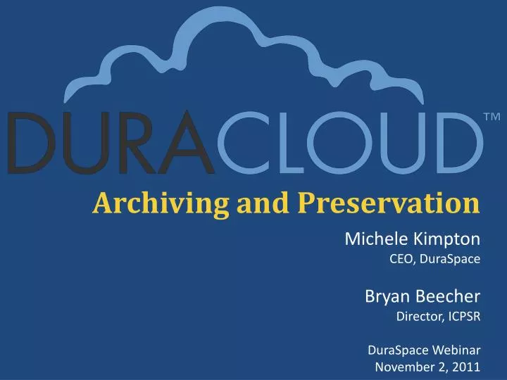 archiving and preservation