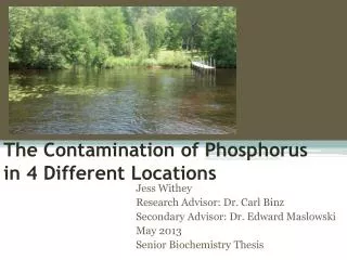 The Contamination of Phosphorus in 4 Different Locations