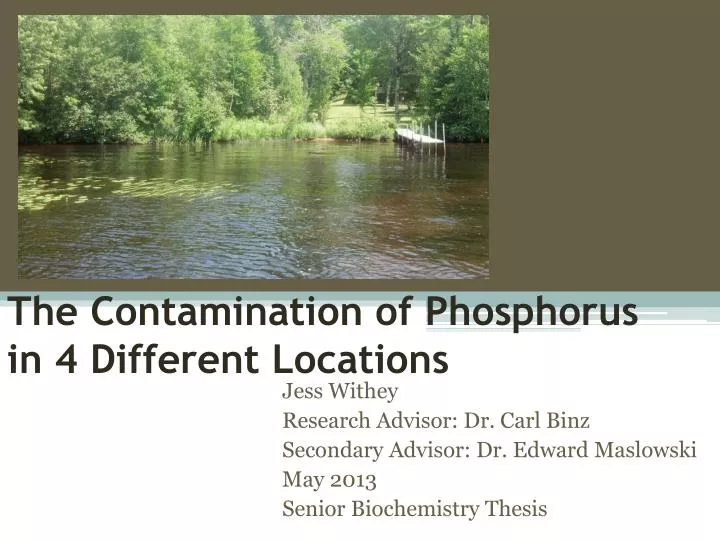 the contamination of phosphorus in 4 different locations