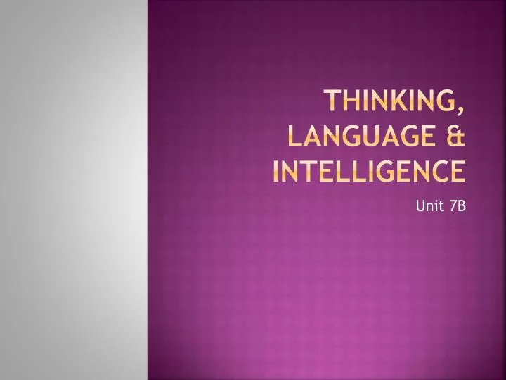 thinking language intelligence