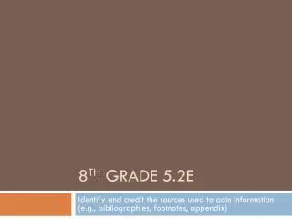 8 th grade 5 2e