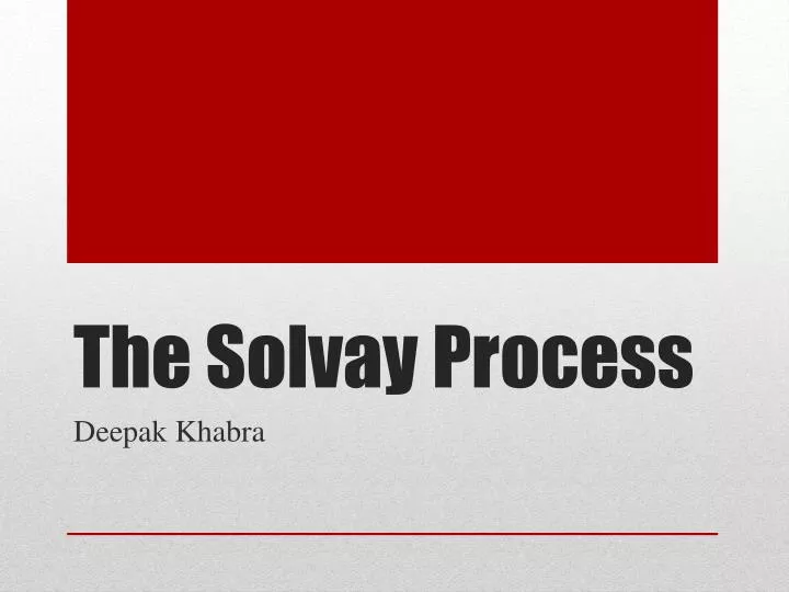 the solvay process