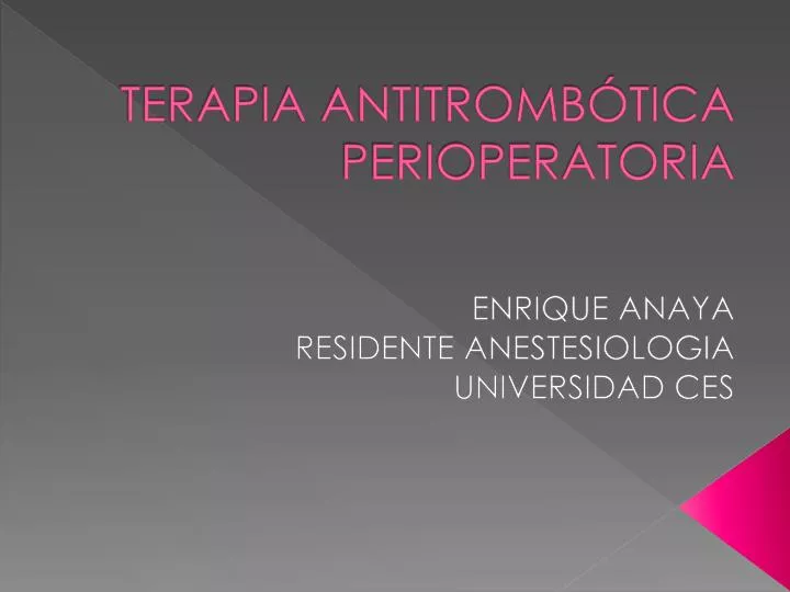 terapia antitromb tica perioperatoria