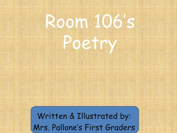 room 106 s poetry