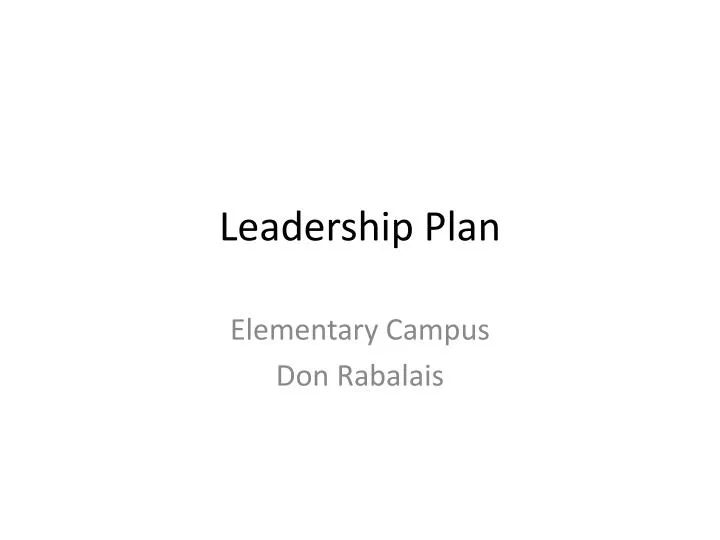 leadership plan