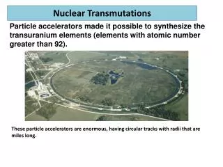 Nuclear Transmutations