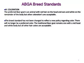 ABGA Breed Standards