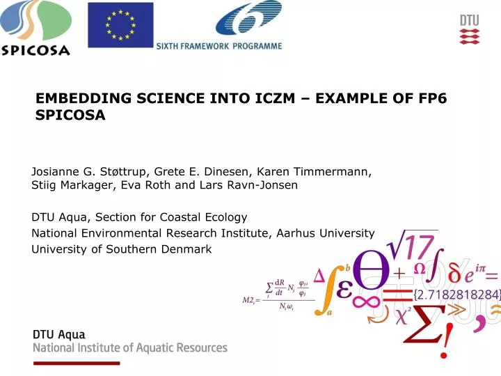 embedding science into iczm example of fp6 spicosa