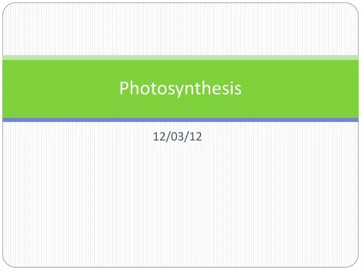 photosynthesis