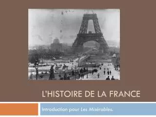 l histoire de la france