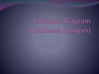 Ishikawa Diagram (Fishbone Analysis)