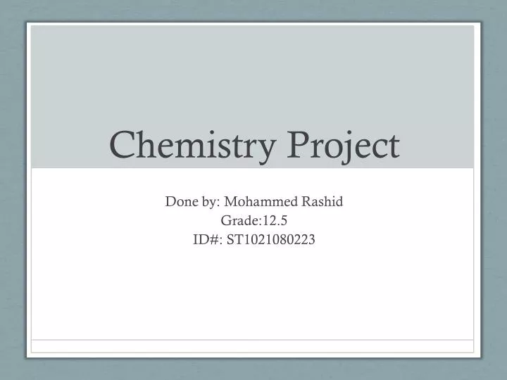 chemistry project