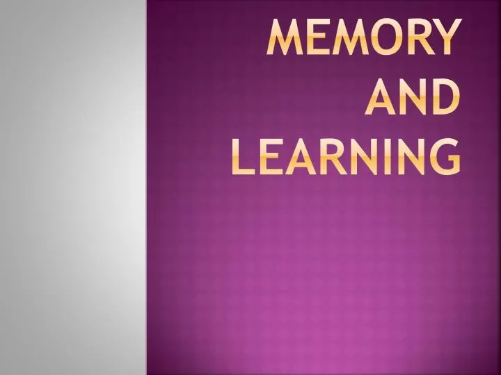 memory and learning