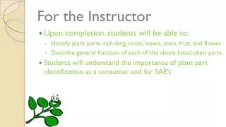For the Instructor