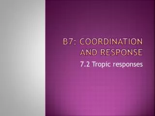 B7: Coordination and Response