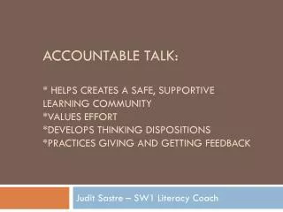 Judit Sastre – SW1 Literacy Coach