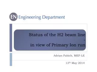 Status of the H2 beam line - in view of Primary Ion run