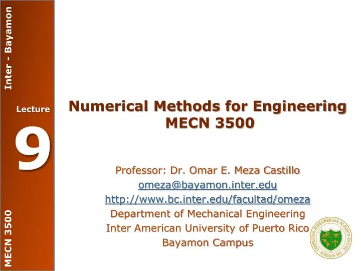 numerical methods for engineering mecn 3500