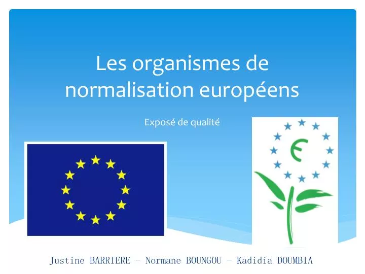 les organismes de normalisation europ ens