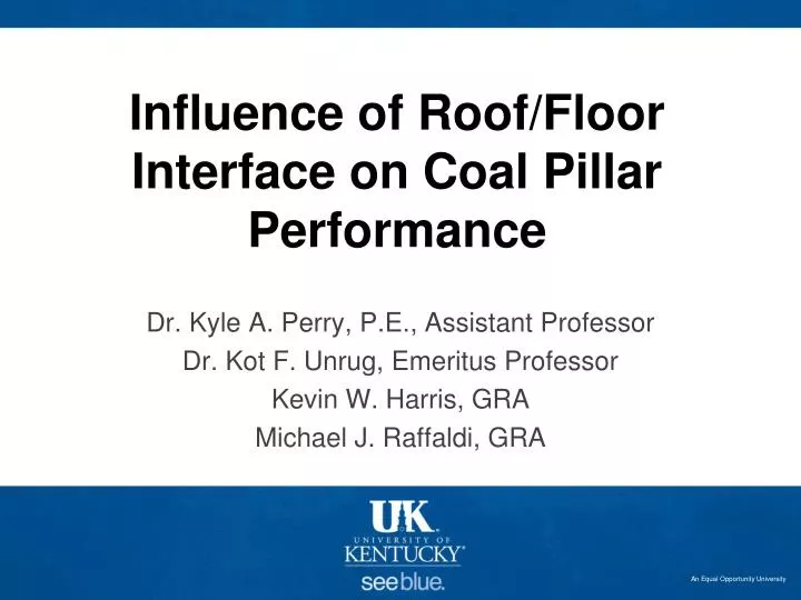 influence of roof floor interface on coal pillar performance
