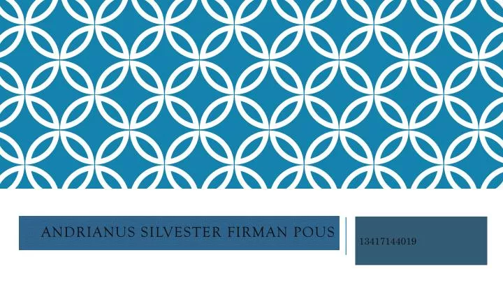 andrianus silvester firman pous