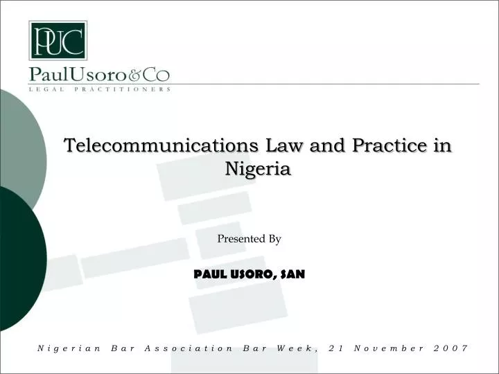 telecommunications law and practice in nigeria