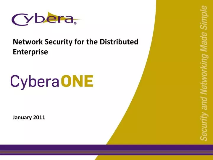 network security for the distributed enterprise january 2011
