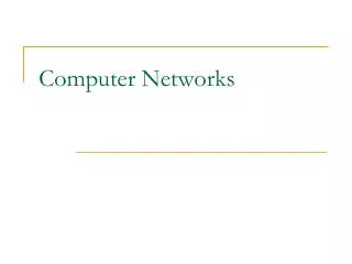 Computer Networks