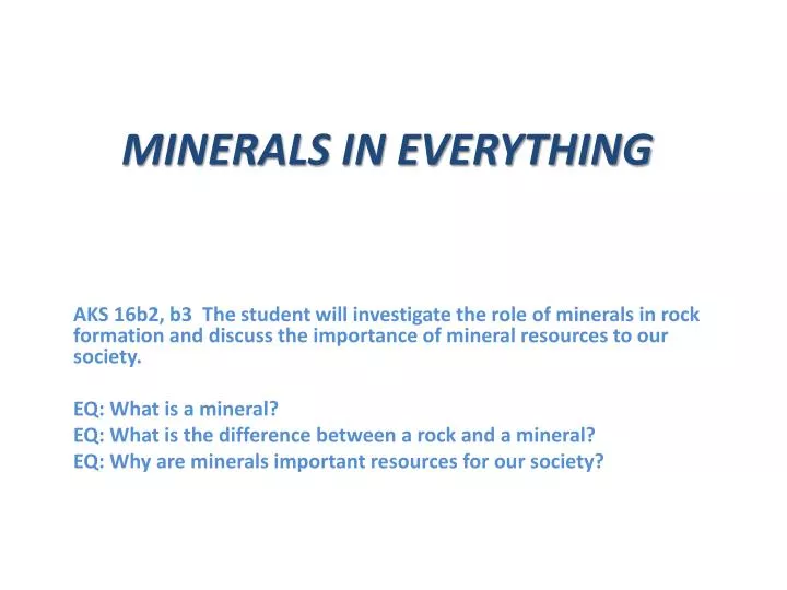 minerals in everything
