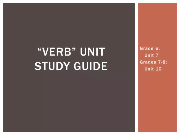verb unit study guide