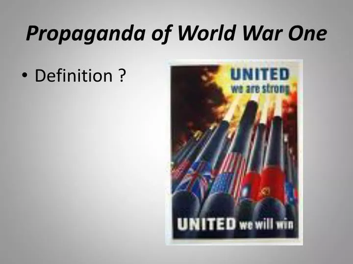 propaganda of world war one
