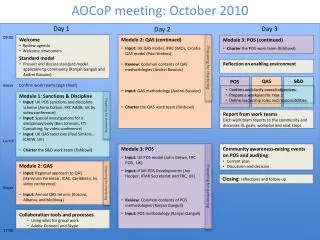 AOCoP meeting: October 2010