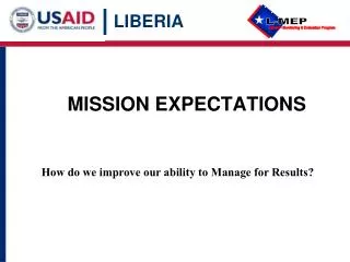 mission expectations