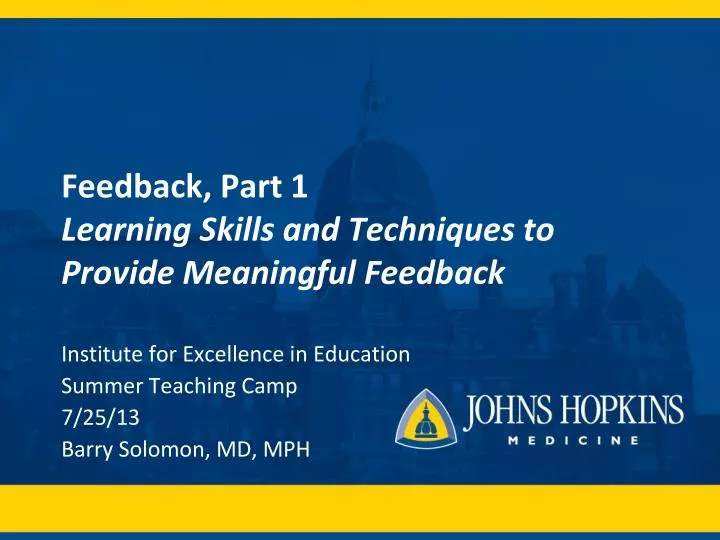 feedback part 1 learning skills and techniques to provide meaningful feedback