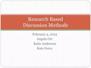 Research Based Discussion Methods