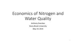 Economics of Nitrogen and Water Quality