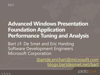 Advanced Windows Presentation Foundation Application Performance Tuning and Analysis