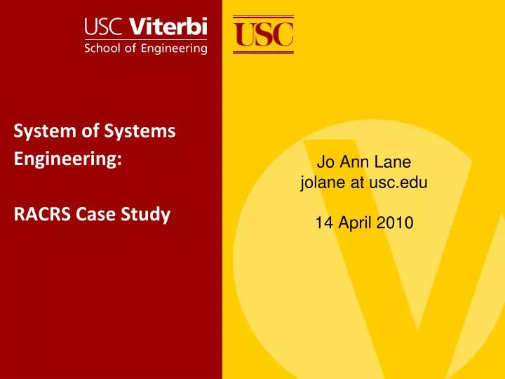 system of systems engineering racrs case study