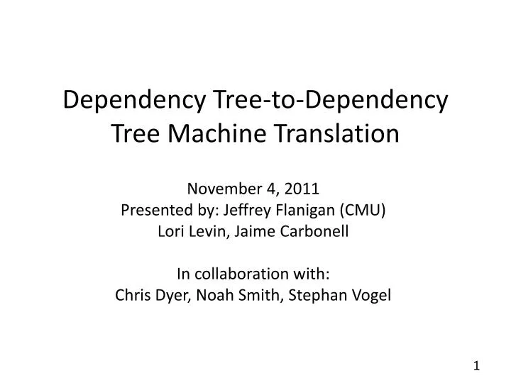 dependency tree to dependency tree machine translation