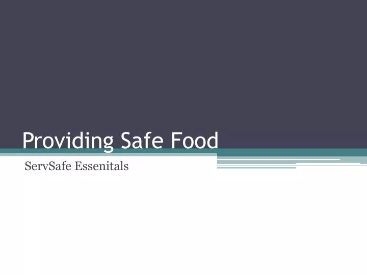 providing safe food