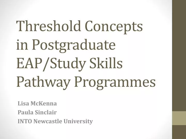threshold concepts in postgraduate eap study skills pathway programmes