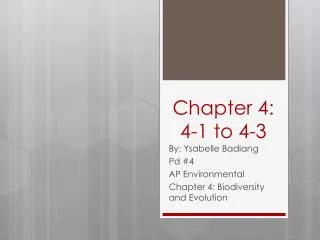 Chapter 4: 4-1 to 4-3